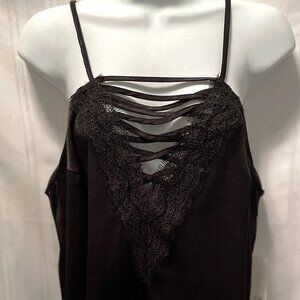 NWT Women's Size Medium Black Lace Cami Top from Bloomingdale's by AQUA